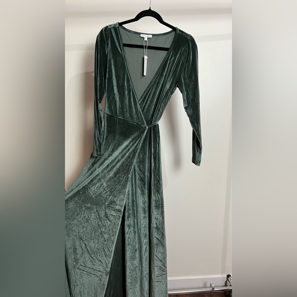 Esmerelda Velvet Wrap Maxi Dress - Picture 10 of 14
